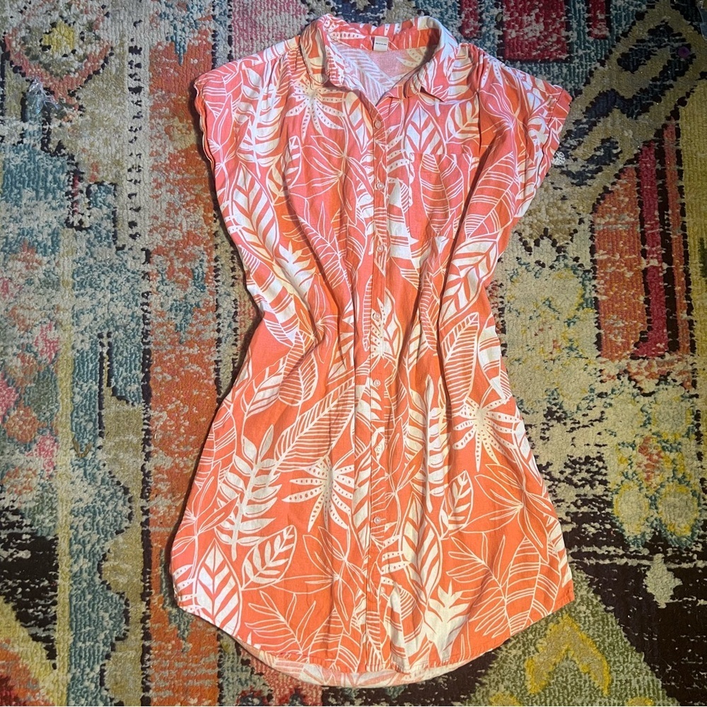 Old navy Linen-Blend No-Peek Shirt Dress size L